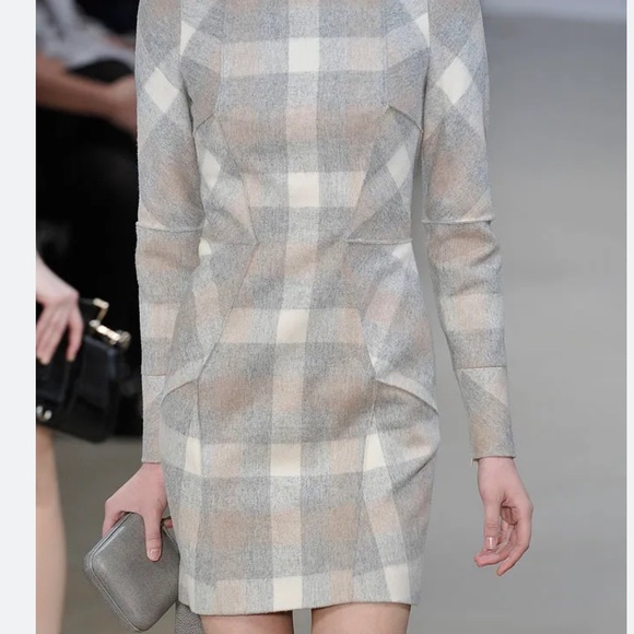Jil Sander Cream Plaid Mini Dress - Picture 5 of 8